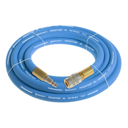 Continental 3/4" x 20' Blue EPDM Air Hose, 250 PSI, 3/4" Ind. Interchange M+F QC HZU07530-20-51